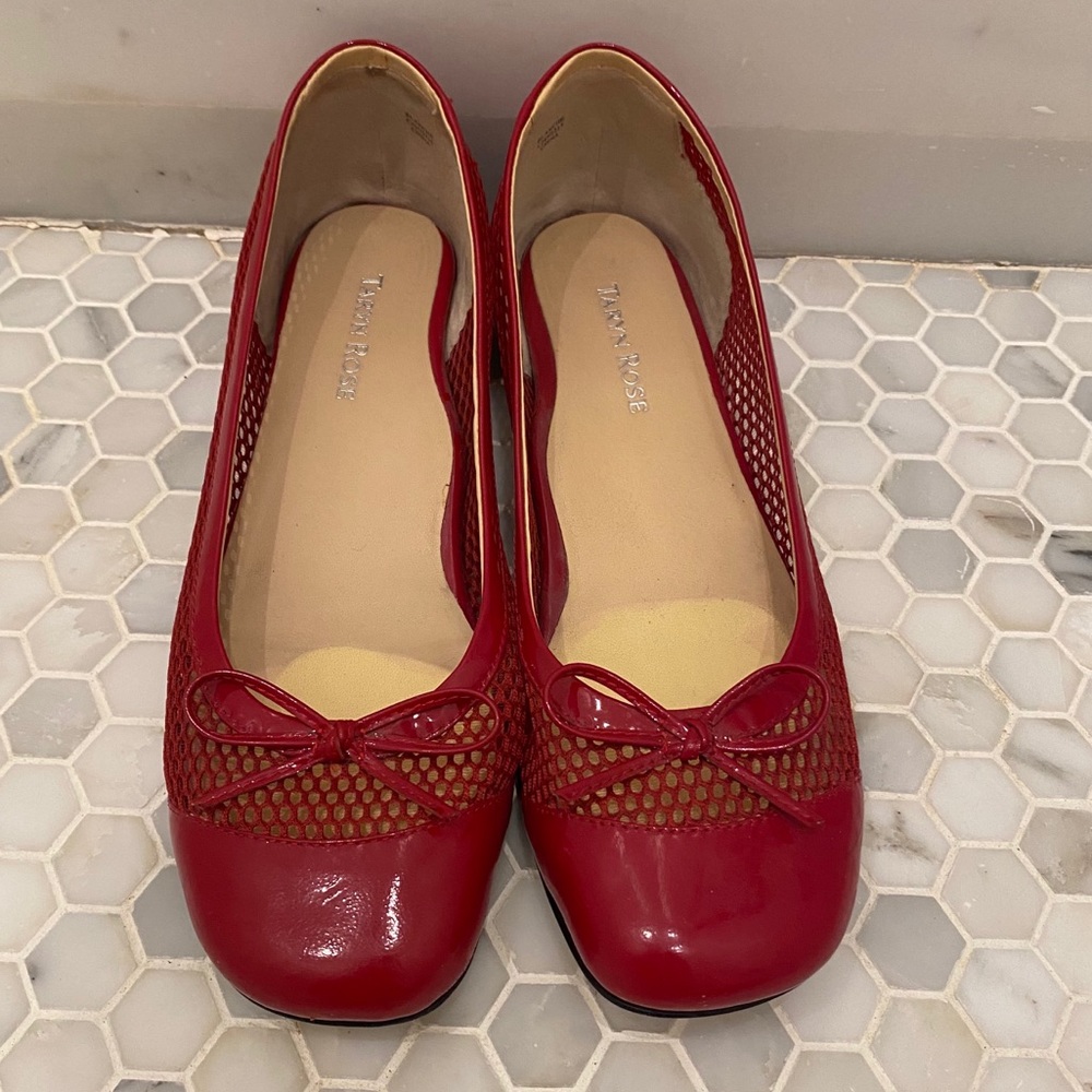 Taryn Rose Red Ballet Flats